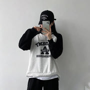 Korean Style Fleece-Lined Patchwork Women's Sweater