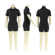 Women's Casual Zipper Workwear Pocket Jumpsuit