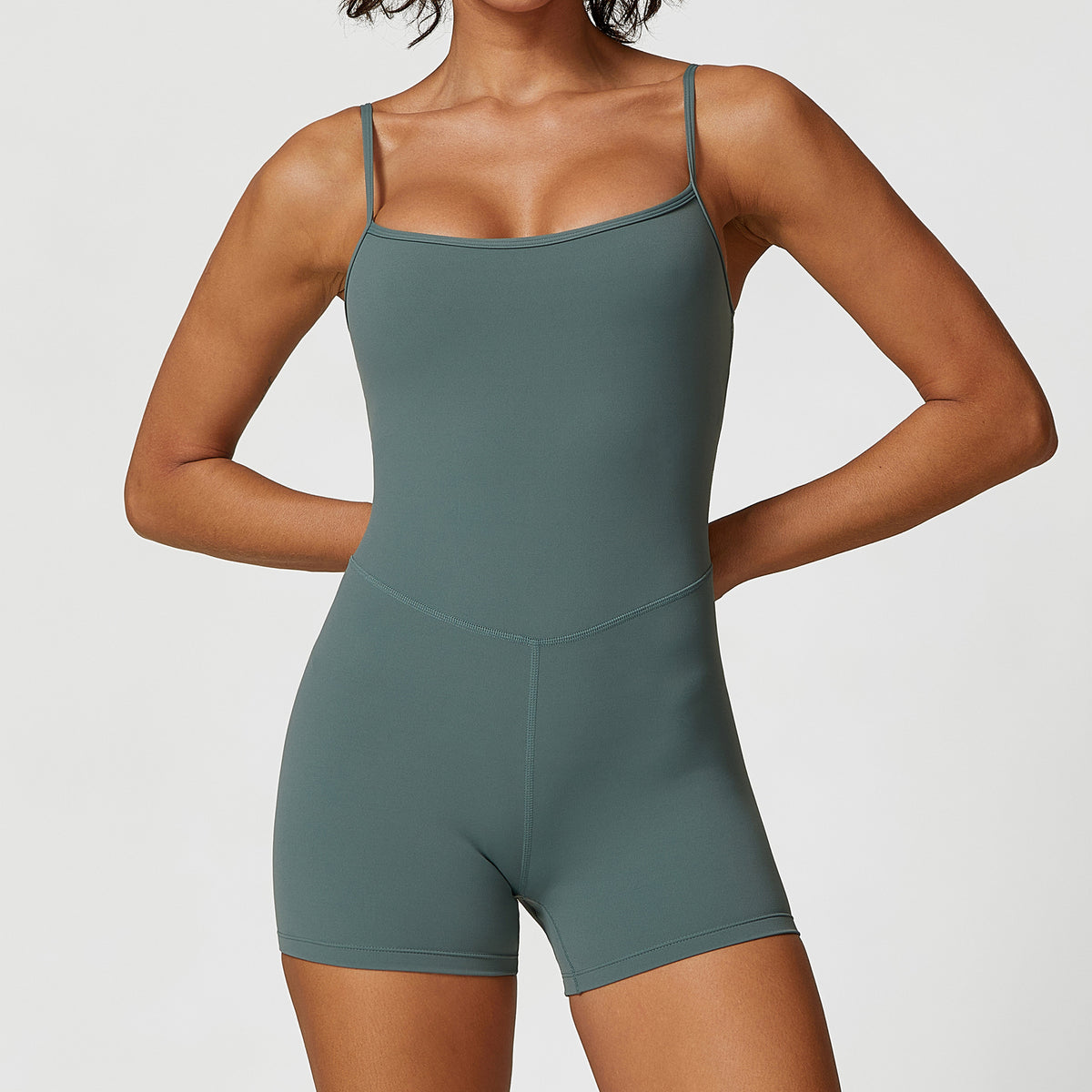 Seamless One-Piece Casual Yoga Romper with Thin Straps