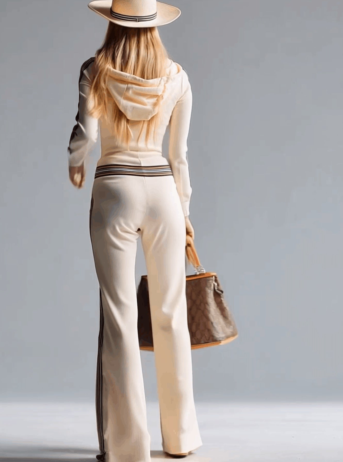 Women's Knitted Hooded Casual Jumpsuit
