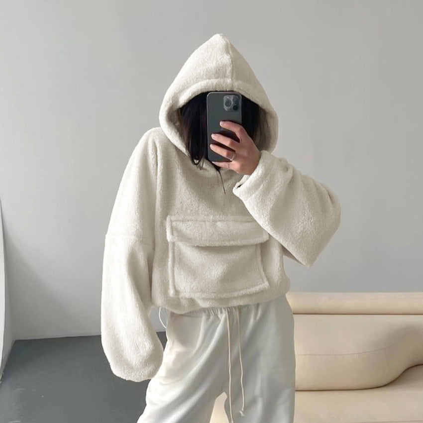 Cozy Lambswool Hooded Fall Sweater for Women