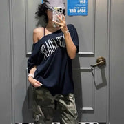 Retro Diagonal Collar Short‑Sleeve Shirt – Trendy Casual Vibe