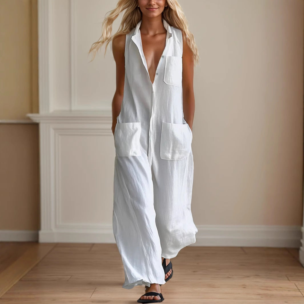 Chic Sleeveless Wide-Leg Jumpsuit for Casual Style