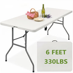 6ft portable folding dining table for indoor and outdoor use