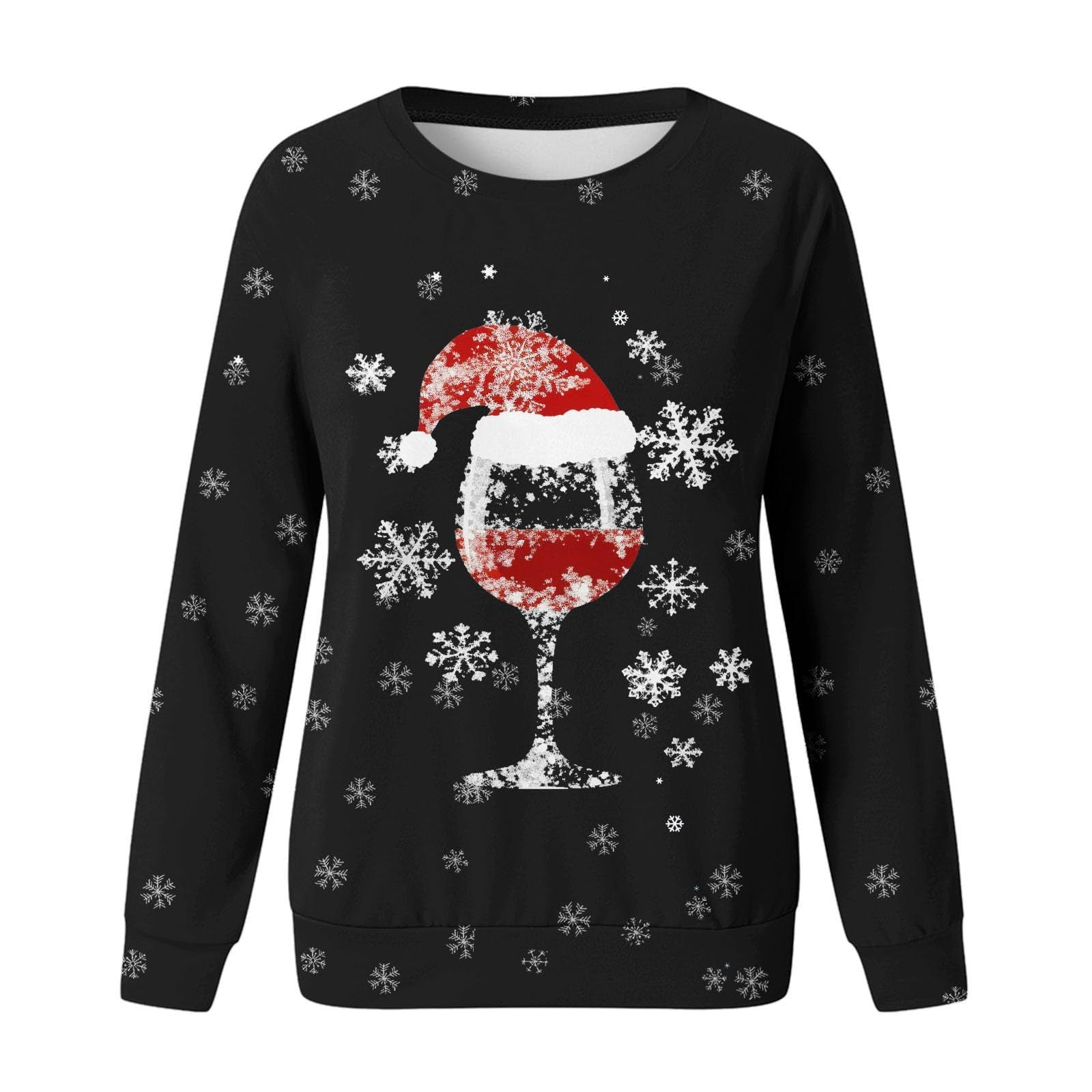 Festive 3D Print Christmas Women's Casual Crewneck Sweater