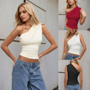 Off‑Shoulder Ruffle Top – Slim Fit Sheer‑Look Casual Tee