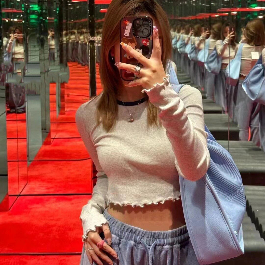 Women's Ribbed Knit Short-Sleeve Crop Tee