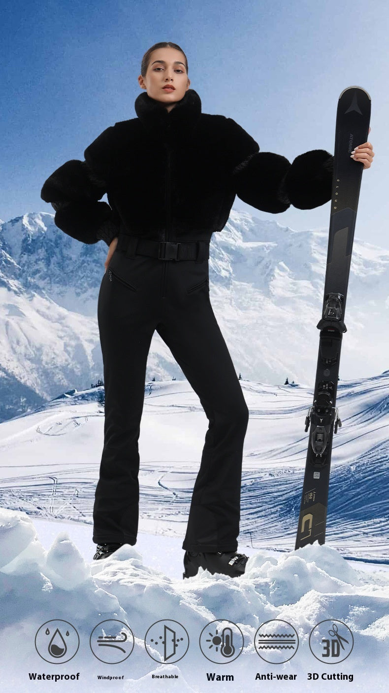 Women's Waterproof Windproof One-Piece Winter Ski Suit