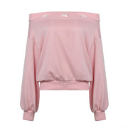 Cozy Off-the-Shoulder Bow Sweatshirt