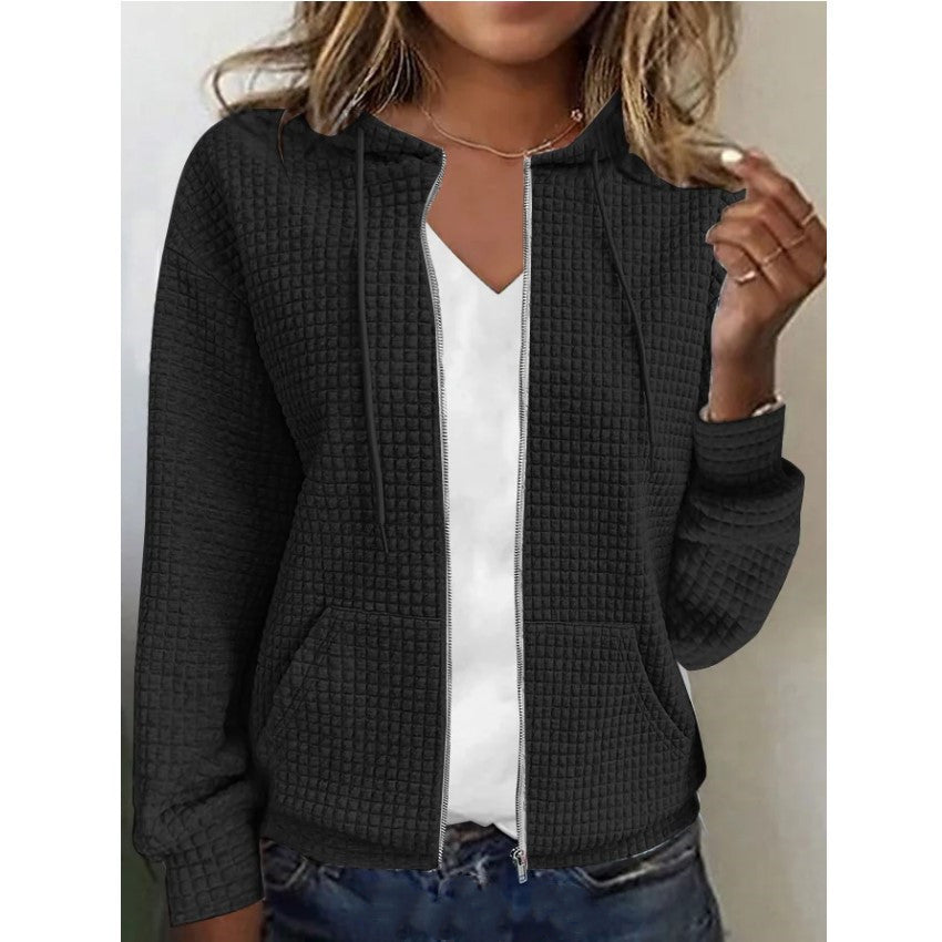 Women's Zipper Hooded Cardigan Sweater Coat