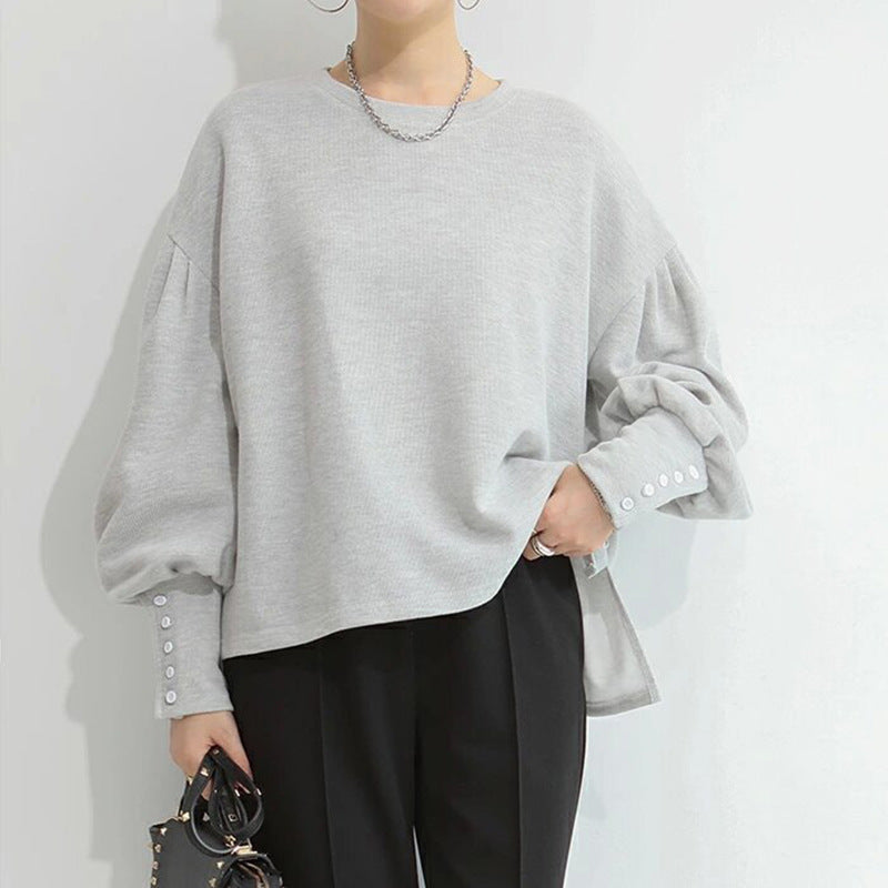 Cozy Solid Color Loose Fit Women's Autumn Winter Sweater