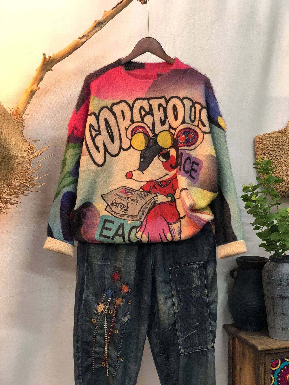 New Women's Loose-fitting Round-neck Sweater for Outerwear