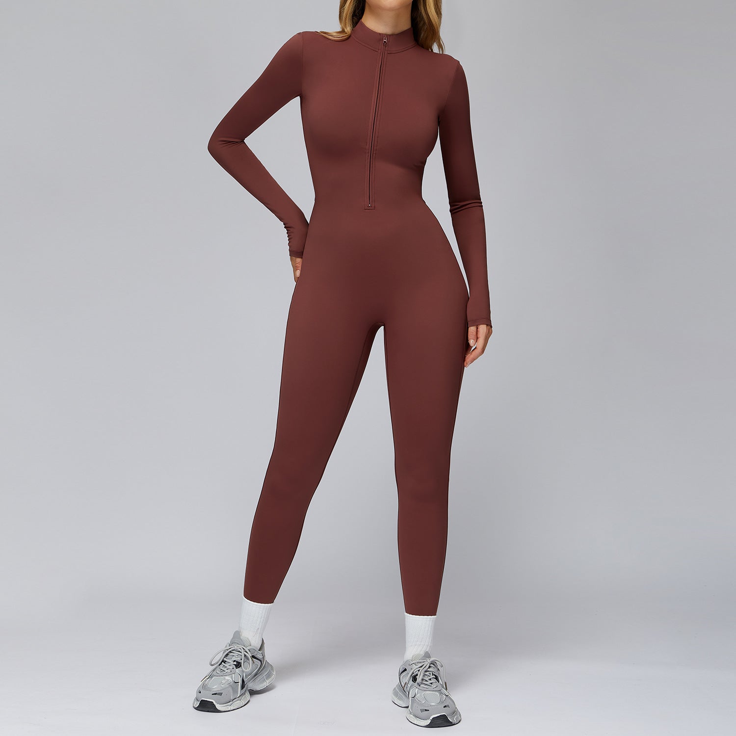 Cozy Fleece Yoga Bodysuit | Warm One-Piece Workout Romper