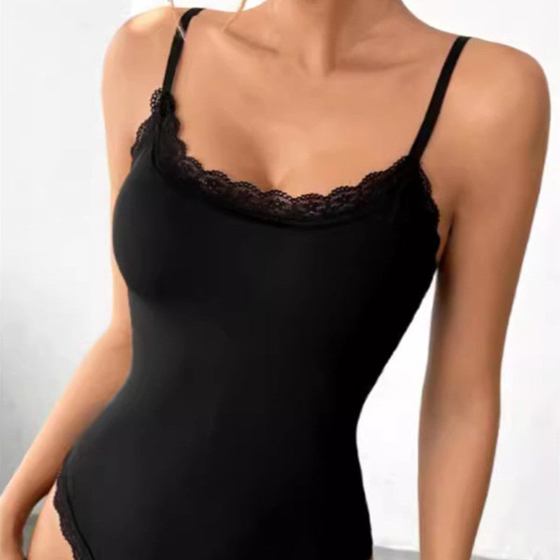 Women's Lace Sling Romper Tight Fit Jumpsuit