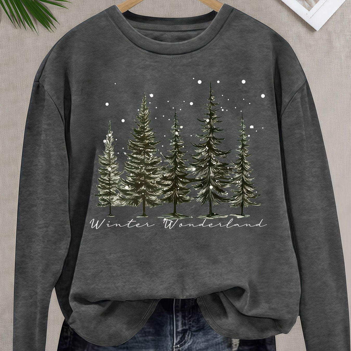 Plus Size Letter Print Crew Neck Sweatshirt