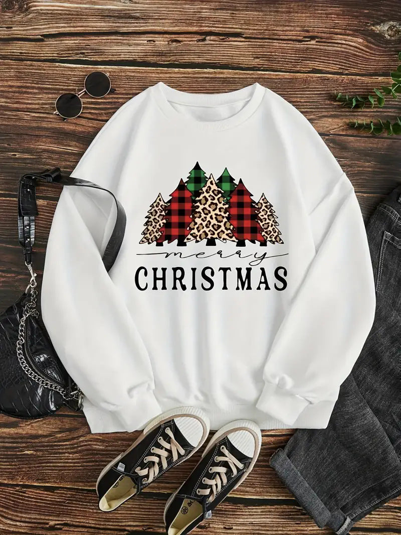 Women's Festive Christmas Round Neck Knit Sweater