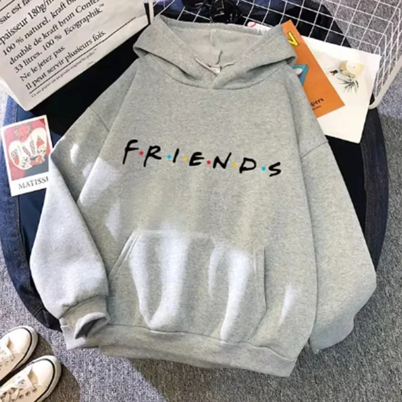 Women's Letter Print Long Sleeve Hooded Sweatshirt