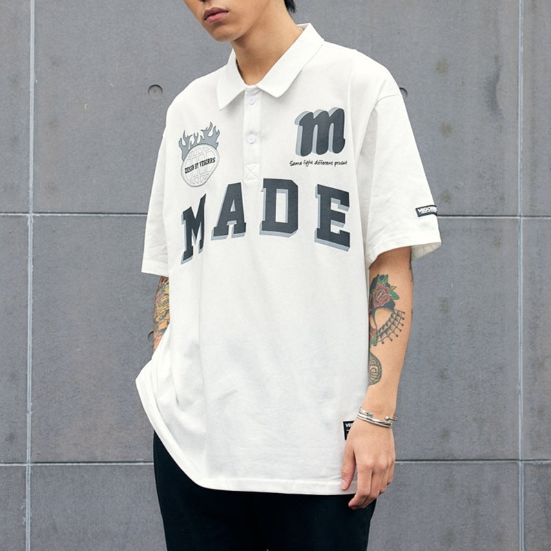 Vintage Loose Men's Half Sleeve Retro T-Shirt