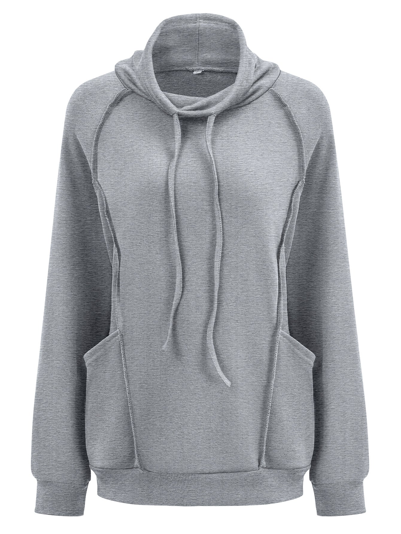 Cozy Solid Turtleneck Patchwork Loose Sweater