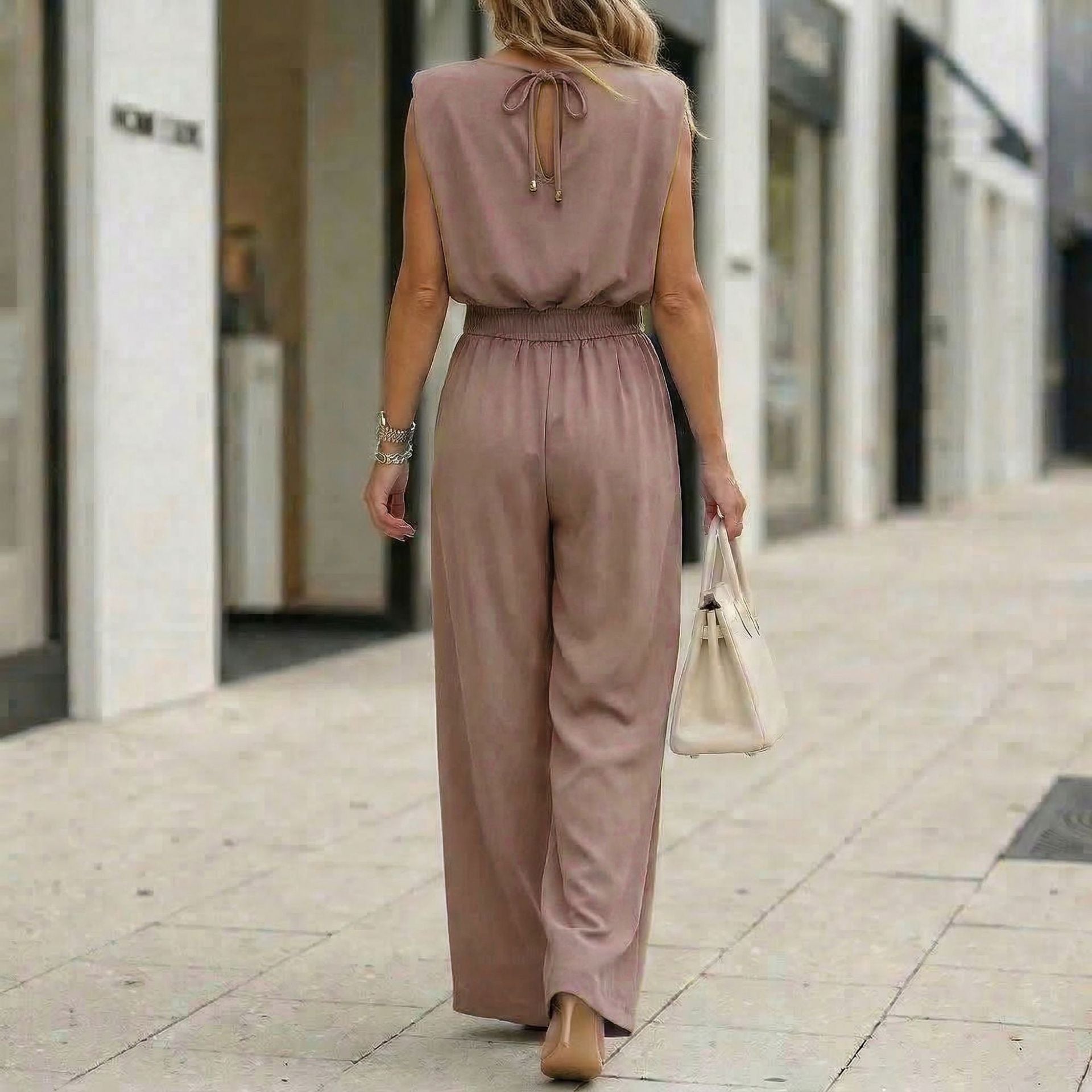 Women's Casual Off-Shoulder Wide-Leg Jumpsuit