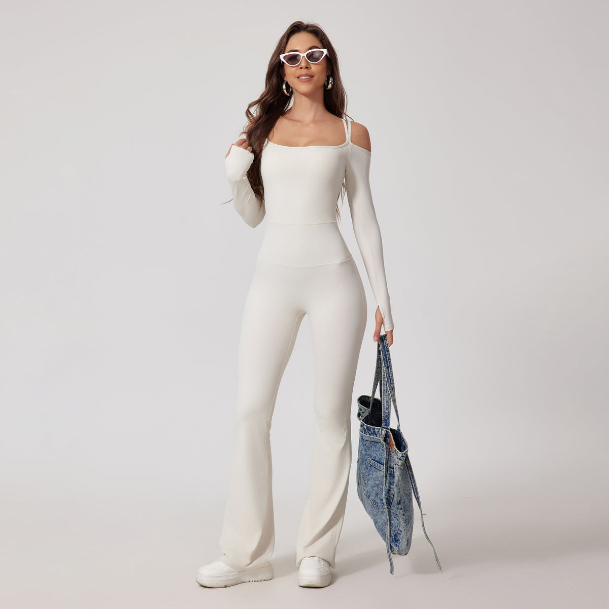 Women's Shoulder Strap Integrated Bell-bottom Pants