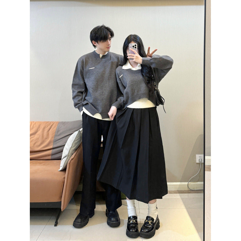 Autumn and Winter Couple Wear Thickening Three-piece Set