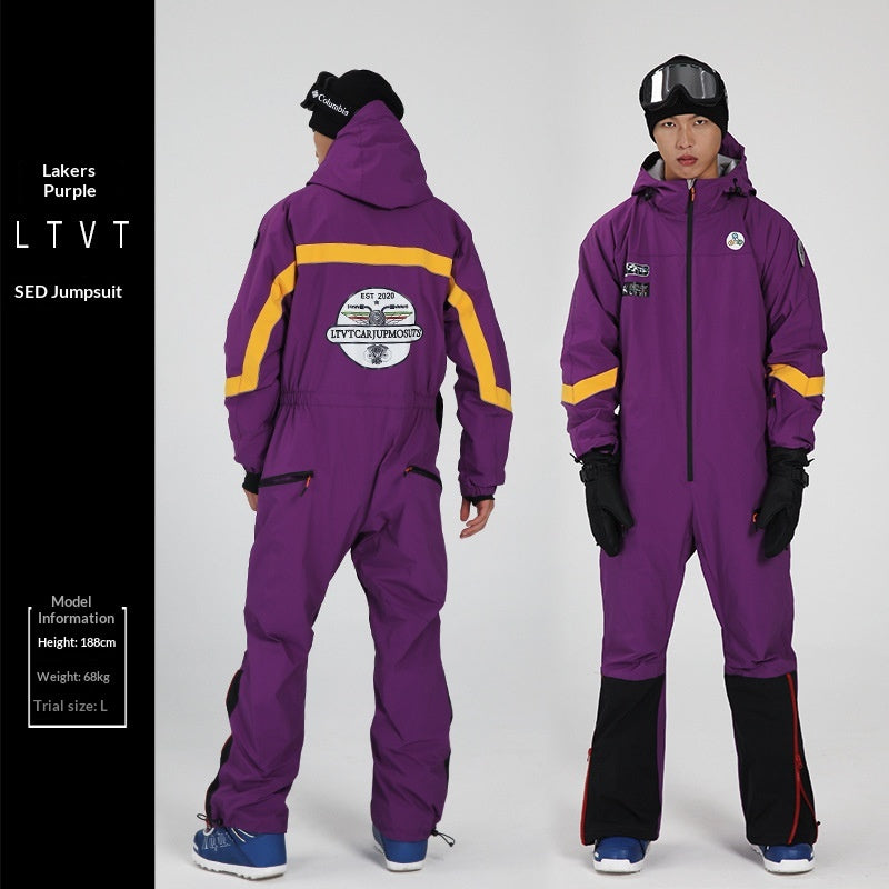 Waterproof Windproof One-Piece Ski Suit for Winter