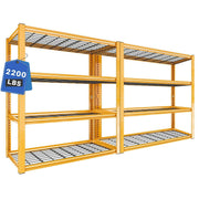 Heavy Duty, Metal Shelves Heavy Duty 60" H Adjustable Metal Shelves For Storage, Organizer Rack, Versatile 5/4 Tier Garage Shelving 2240/2000 LBS Black/Orange, Industrial Pantry Basement Warehouse