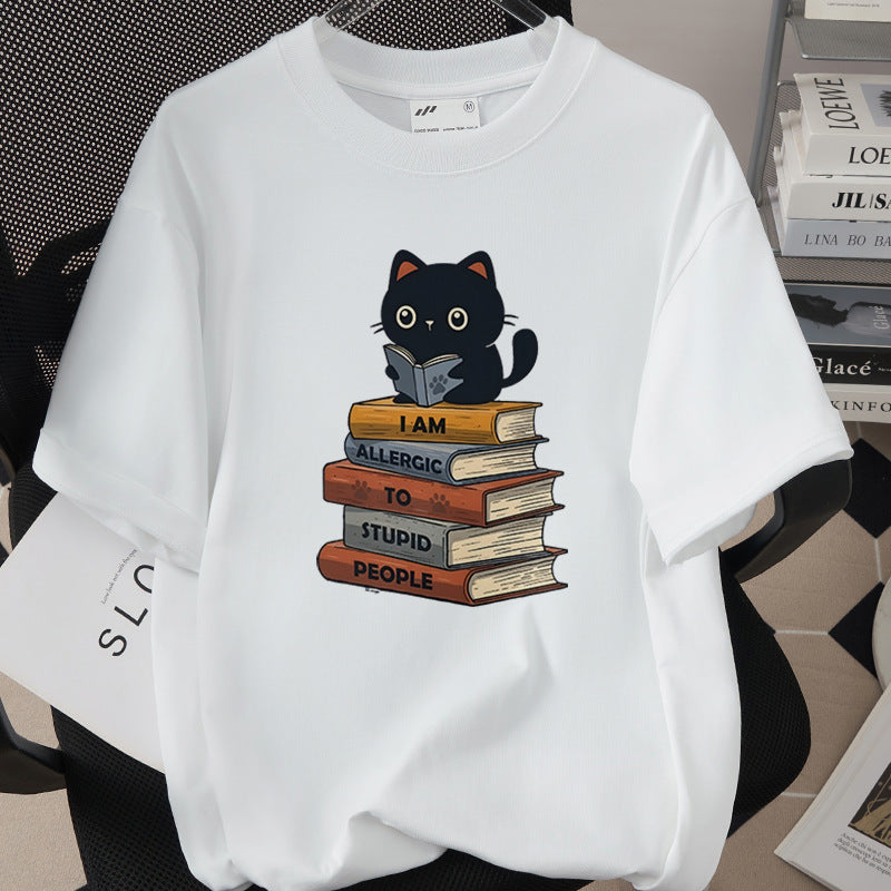 Cute Cat Print Tee – Trendy, Cozy Short‑Sleeve Top