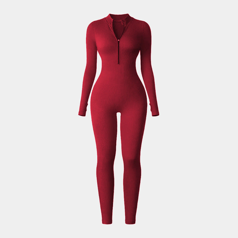 Seamless Ribbed Yoga Romper for Women