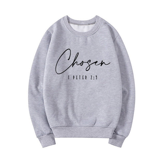Women's Floral & Letter Print Long Sleeve Pullover