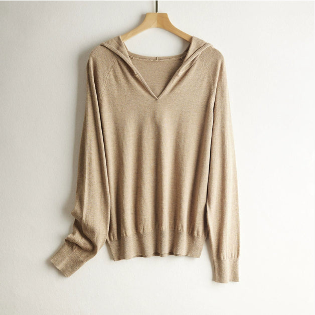 Pure Wool Skin-friendly Front Line Ready-made Garments Hooded Sweater