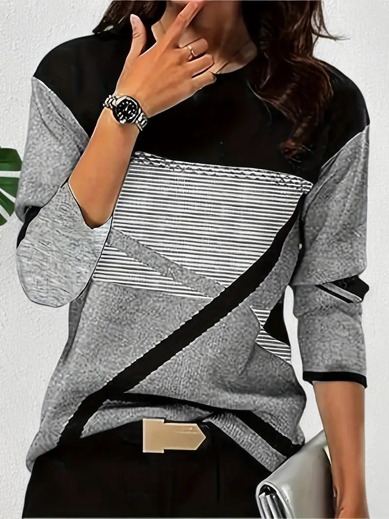 Trendy 3D Digital Print Casual Long Sleeve T-Shirt