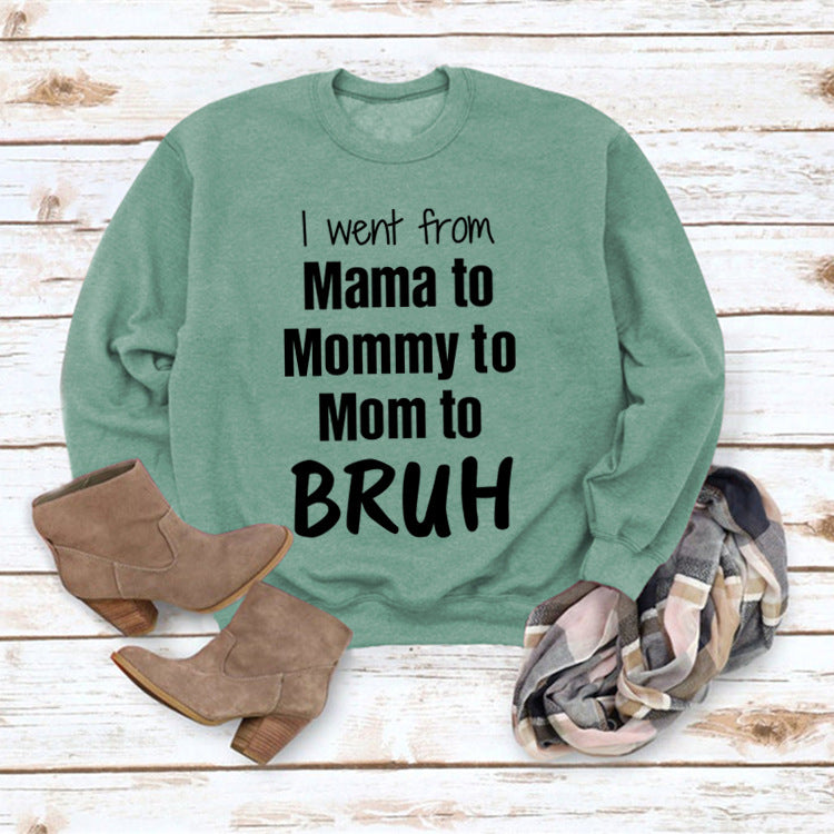 Comfy Letter Print Round Neck Loose Women's Sweater