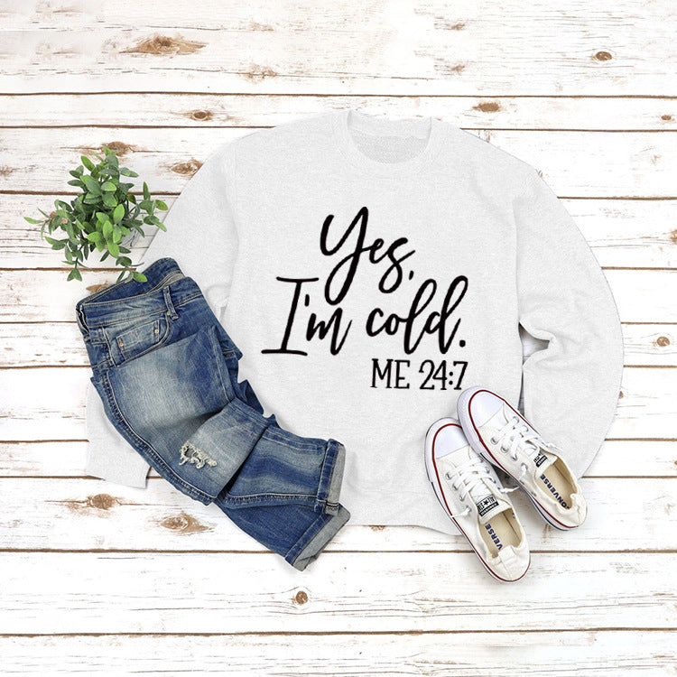 Cozy Letter Print Round Neck Casual Sweatshirt