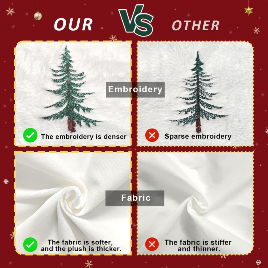 Fluffy Christmas Green Tree Throw Pillow Covers 18x18 Set of 2