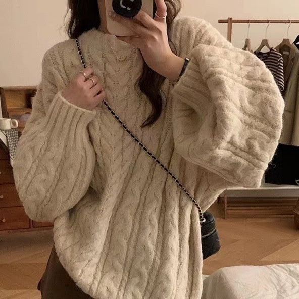 Idle Style Korean Style Loose Sweater Coat Women
