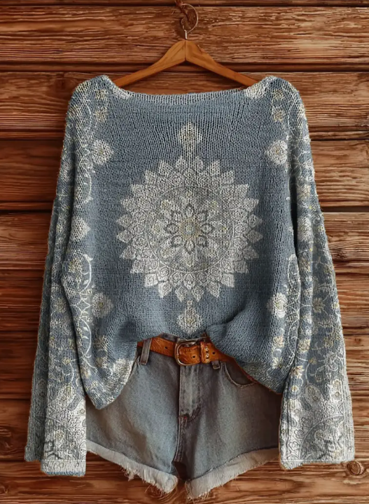 Re-work Printed Women's Sweater, Casual and Comfortable