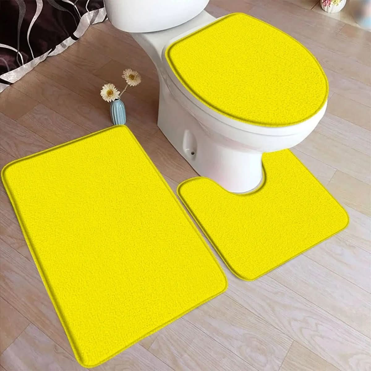 Flannel Bathroom Three Piece Set