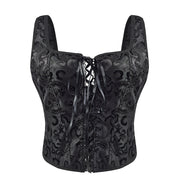 Retro Halterneck Zippered Bustier with Built‑In Bra – Ultra‑Short