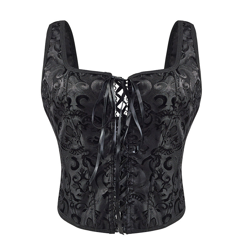 Retro Halterneck Zippered Bustier with Built‑In Bra – Ultra‑Short