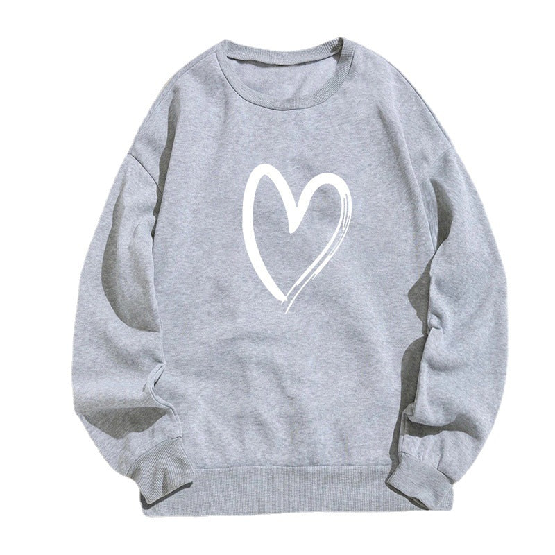 Women's Trendy Printed Heart Pullover Sweater