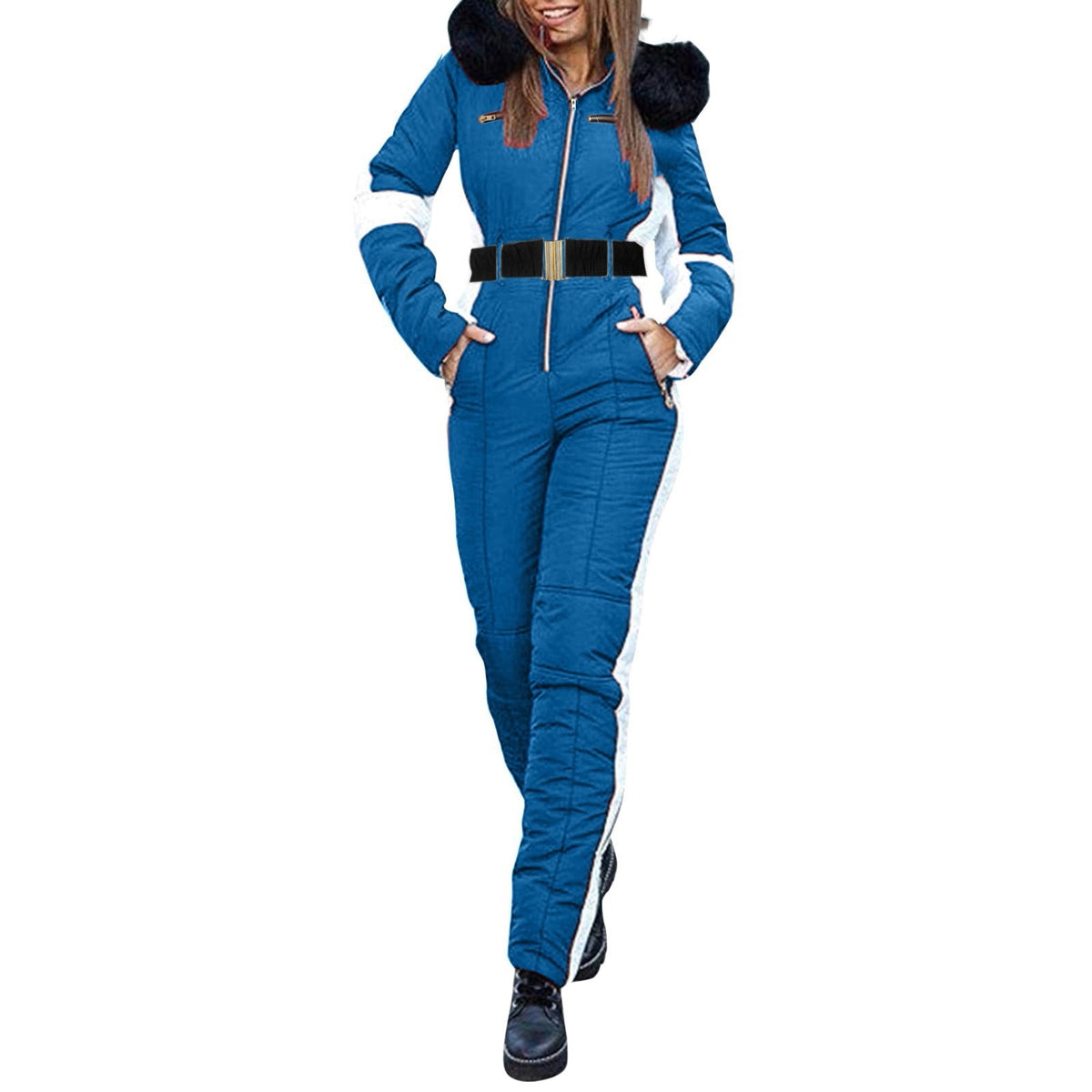 Women's Waterproof Hooded Sporty Winter Ski Suit