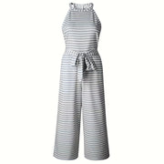 Women's Casual Striped Wide-Leg Jumpsuit Summer Romper