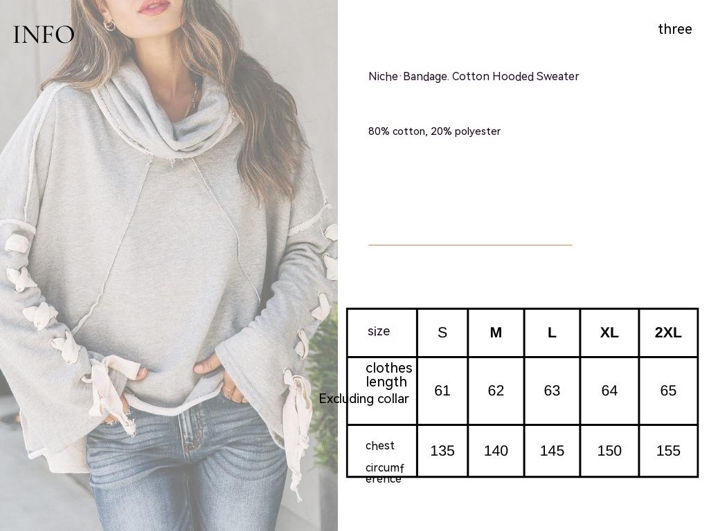 Women's Oversized Hooded Frayed Cotton Sweater
