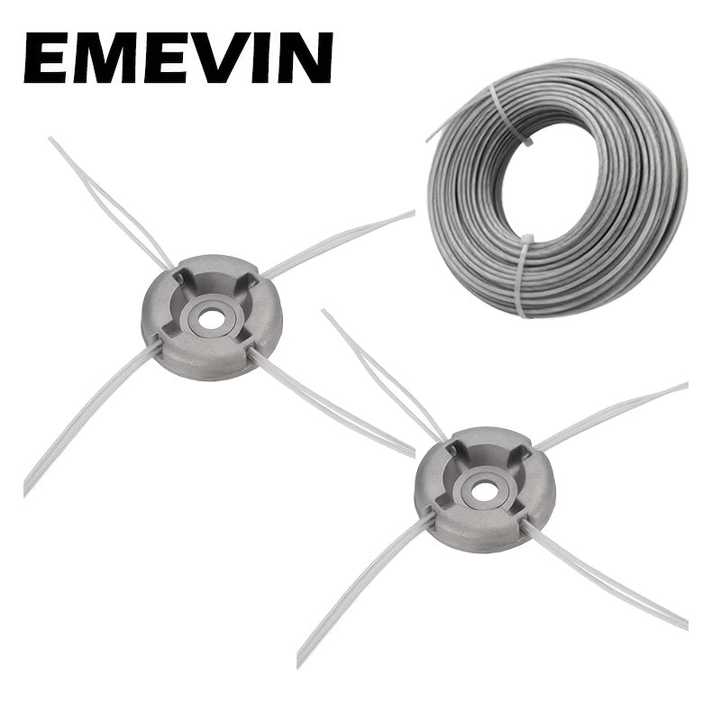 2‑Piece Universal Aluminum Trimming Head with 5 m × 2.7 mm Circular Steel Wire Rope