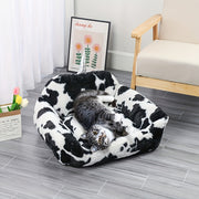 Cute Dog Bed For Small Medium Dogs - Washable Furry Puppy Beds, Rectangle Orthopedic Corduroy Fleece Pet Beds With Removable Zipper Cover