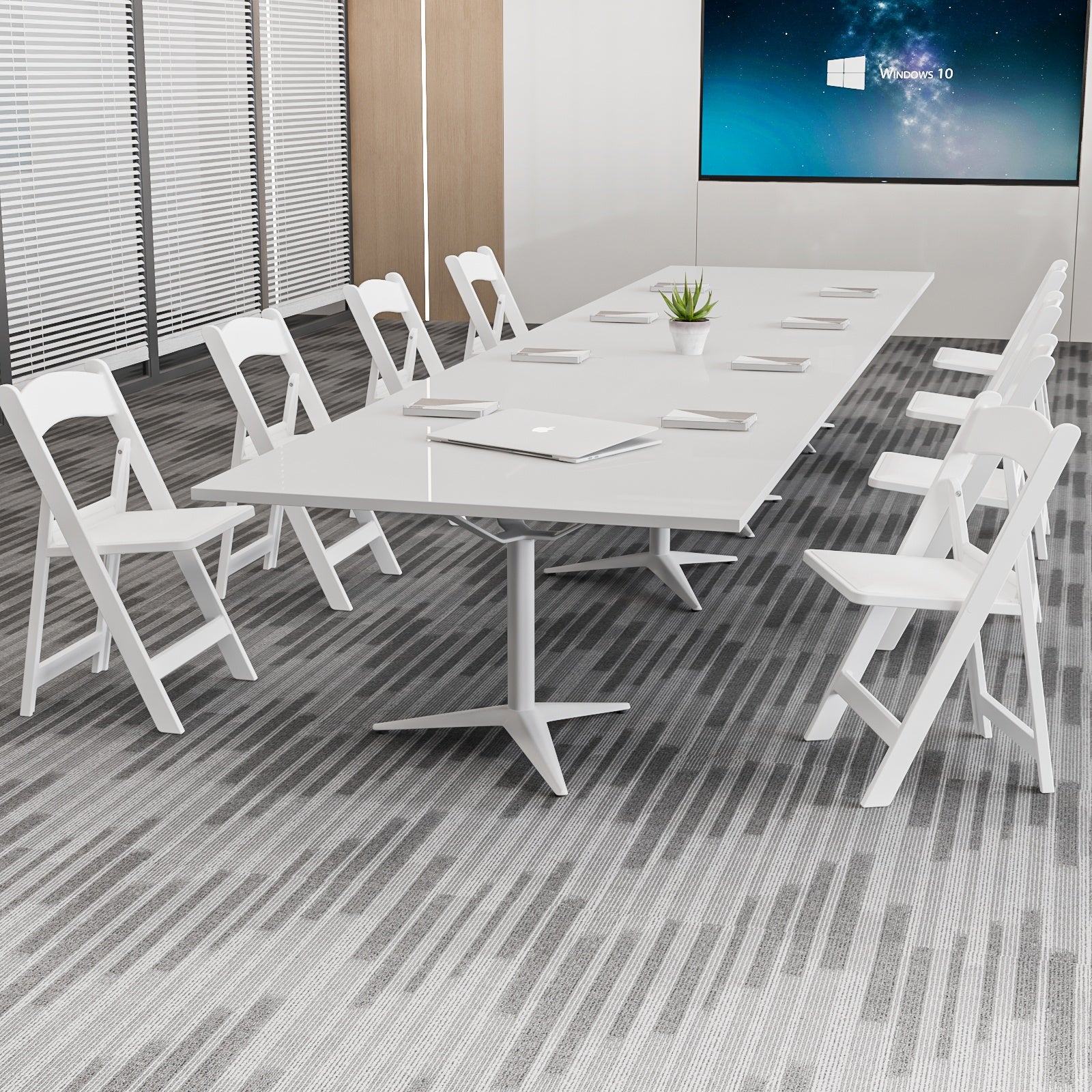 4‑Pack White Resin Folding Chairs – Indoor/Outdoor Use