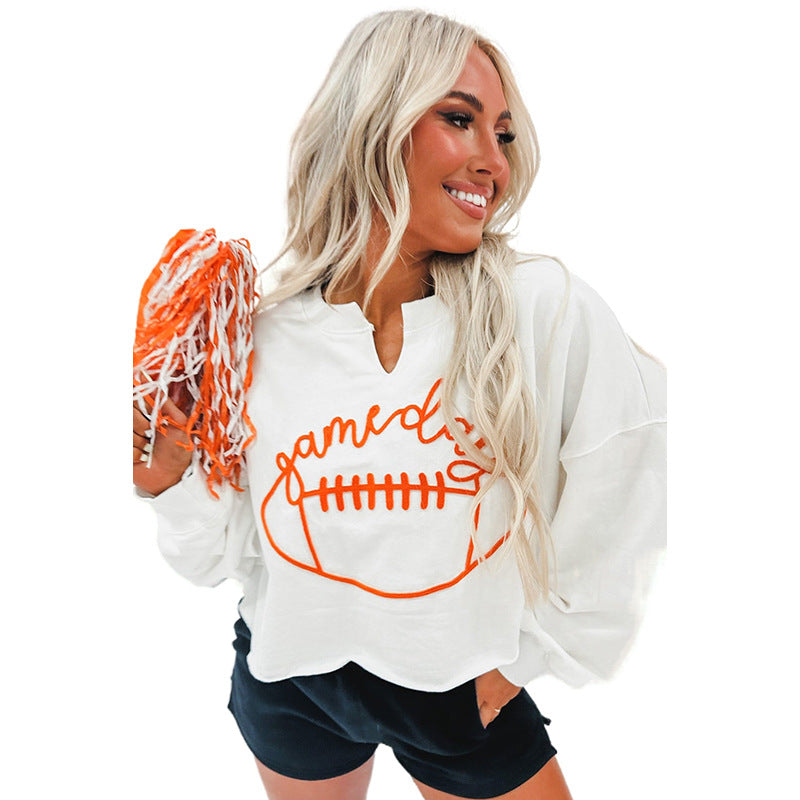 Chic Embroidered Short Sleeve Women's Top