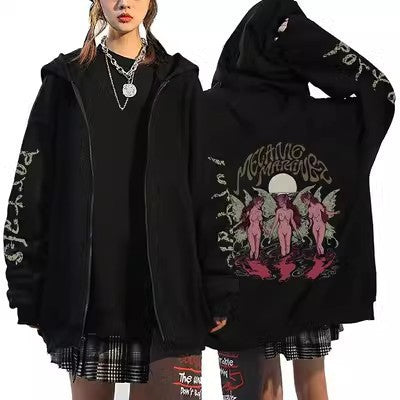 Unisex Anime Zip-Up Hoodie Cartoon Cardigan Sweater